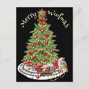 Carte Postale Merry Woofmas Chien Conception - Chien de taureau 
