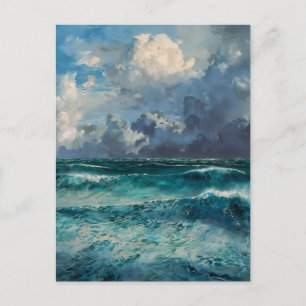Carte Postale Mers déchaînés - Peinture de marine de style impre