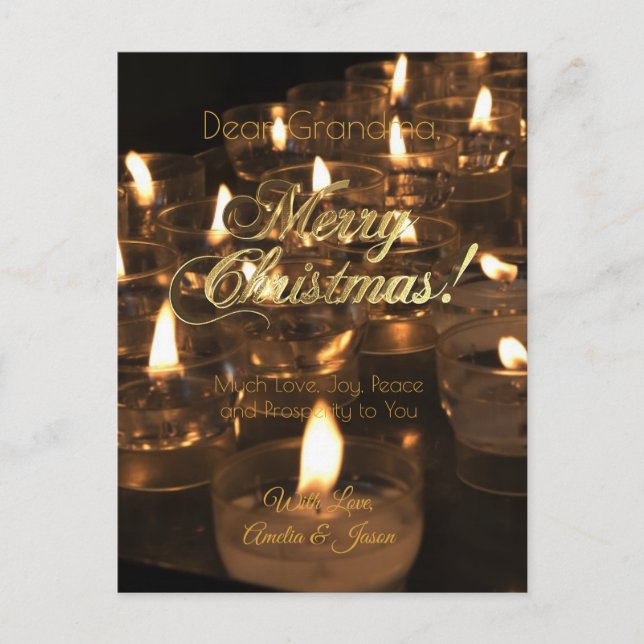 Carte Postale Merveilleux Noël bougies romantique (Devant)