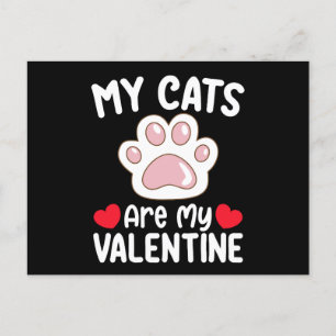 Carte Postale Mes chats sont ma Saint-Valentin Drôles Amoureux d