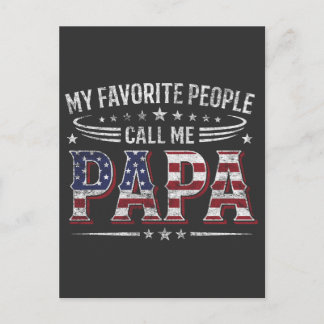 Carte Postale Mes personnes préférées m'appellent Papa Drapeau A