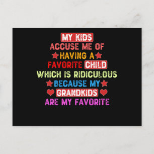 Carte Postale Mes petits-enfants sont mes préférés