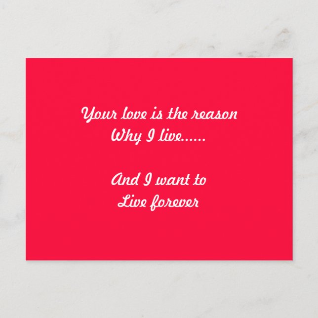 Carte postale Message d'amour (Devant)