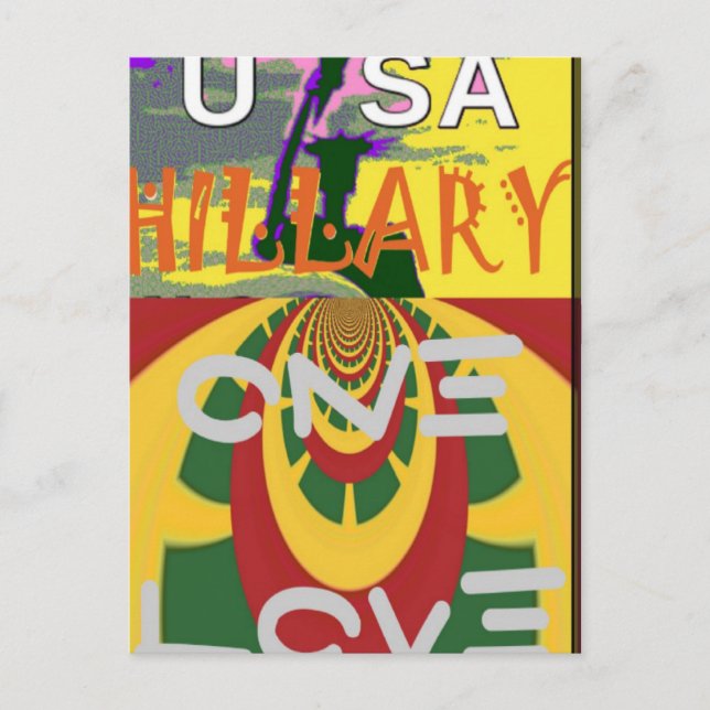 Carte Postale Message d'amour dans les couleurs de Rasta Imprime (Devant)