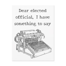 Message de machine à écrire ancienne aux élus