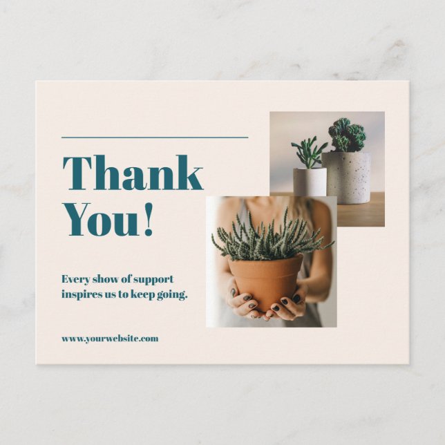 Carte Postale Message de remerciement pour entreprise de photogr (Devant)