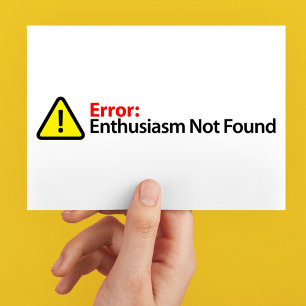 Carte Postale Message d'erreur - Enthousiasme non trouvé