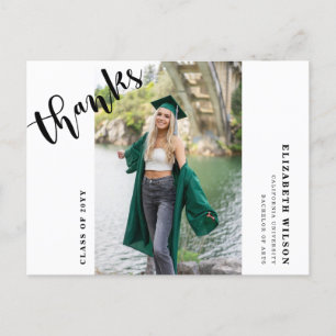 Carte Postale Message personnalisé Merci de graduation moderne