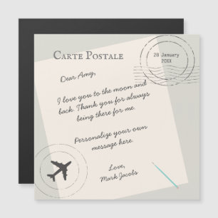 Carte Postale message personnalisé note d'amour pe