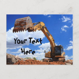 Carte Postale Message personnalisé pour tracteur à pelle
