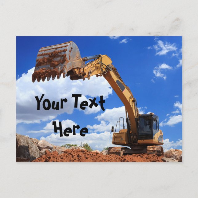 Carte Postale Message personnalisé pour tracteur à pelle (Devant)