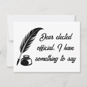 Carte Postale Message Quill Pen aux responsables élus