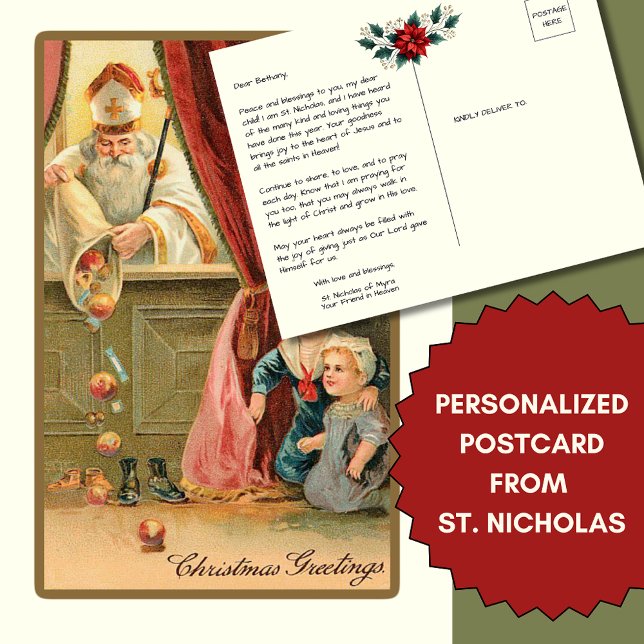 Carte Postale Message spécial à l'enfant Saint Nicolas de Myra (Créateur téléchargé)