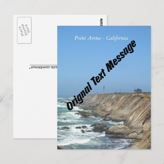 Carte postale - Message texte original (Devant / Derrière)