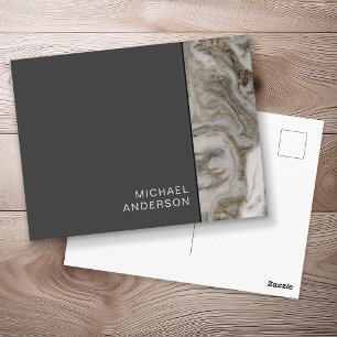 Carte Postale Messagerie professionnelle Black and Marble