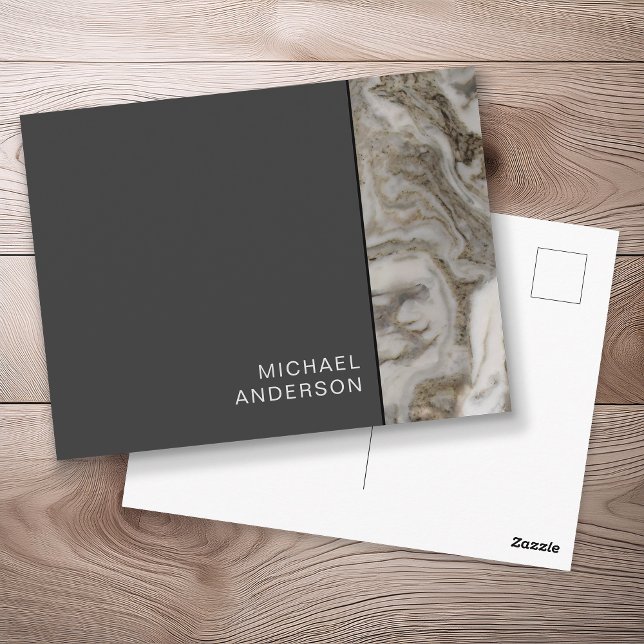 Carte Postale Messagerie professionnelle Black and Marble (Créateur téléchargé)