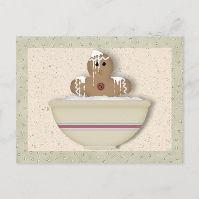 Carte Postale Messy Gingerbread Man Recette Card (Devant)