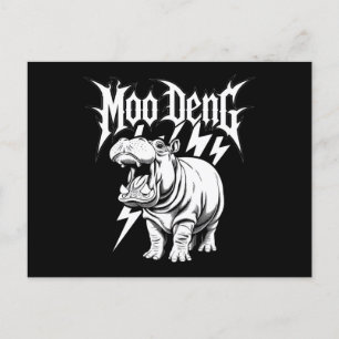 Carte Postale Métal Maigre de mort bébé Hippo Moo Deng Hippopota