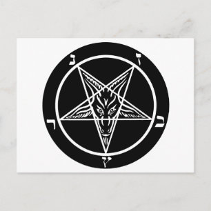 Carte Postale métal noir, baphomet des ténèbres !