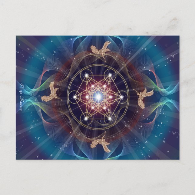 Carte Postale Métatron's Cube - Merkabah - Géométrie sacrée (Devant)