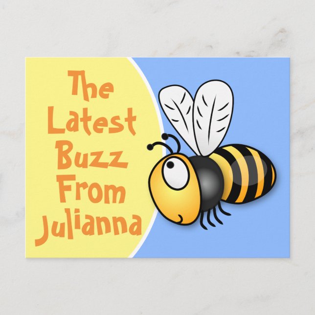 Carte Postale Mete happy bee, la dernière illustration du dessin (Devant)