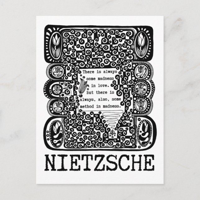 Carte Postale méthode dans la philosophie MADNESS citation de Ni (Devant)