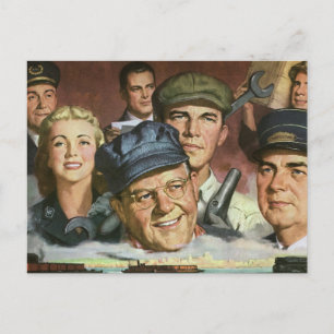 Carte Postale Métiers de l'entreprise, patriotisme patriotique v