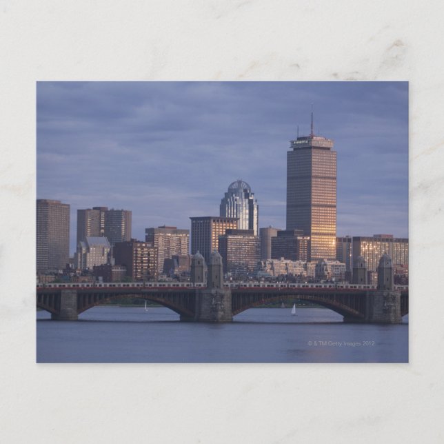 Carte Postale Métro sur le pont Longfellow au-dessus de (Devant)