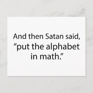 Carte Postale Mettre L'Alphabet En Maths