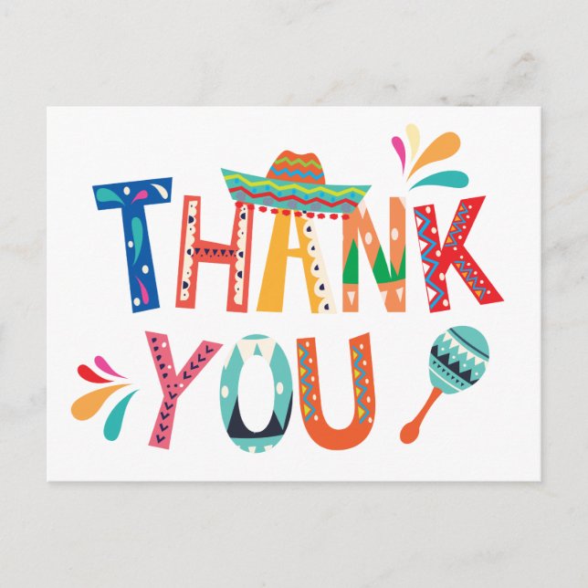 Carte postale mexicaine IFesta Thank You (Devant)