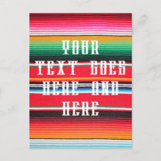 Carte Postale mexicaine mexique poncho serape arrière - plan (Devant)