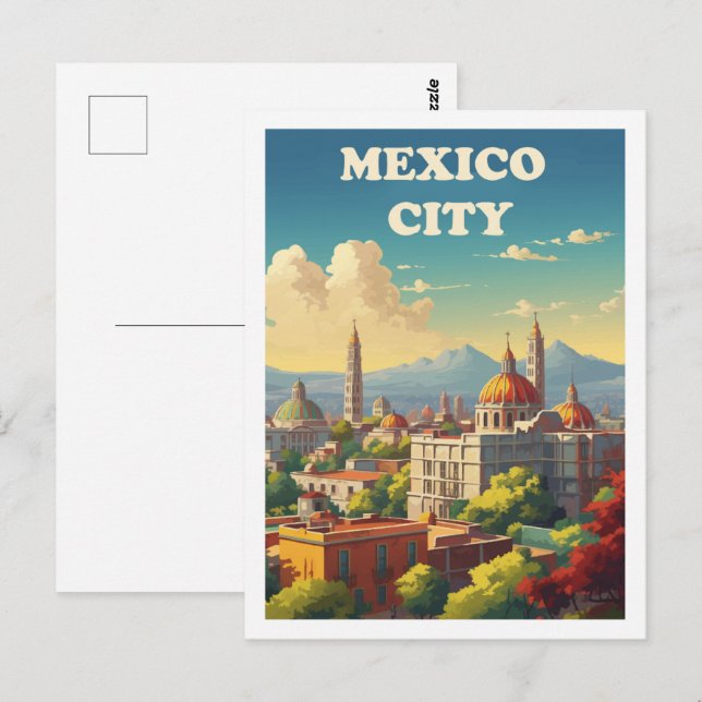 Carte Postale Mexico City célèbre Travel Place (Devant / Derrière)