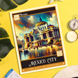 Carte Postale Mexico City, Mexique   Peinture Vintage