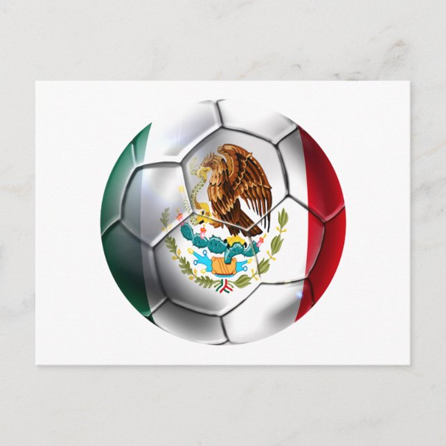 Carte Postale Mexique el Tri football balle drapeau football mex (Devant)