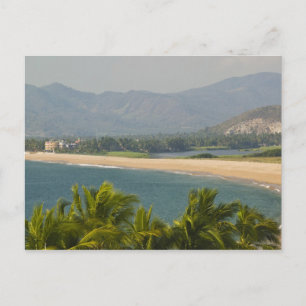 Carte Postale Mexique, Jalisco, Barra de Navidad. Plage de Town