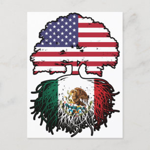 Carte Postale Mexique Mexique États-Unis drapeau des racines d'a