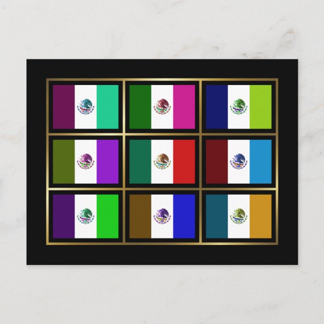 Carte postale Mexique Multihue Flags (Devant)