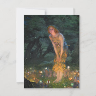 Carte Postale Mi-été Eve c. 1908 par Edward Robert Hughes