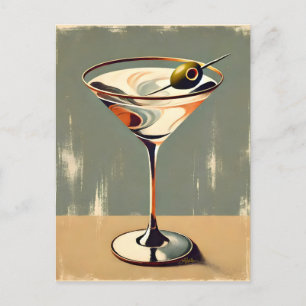 Carte Postale Mi-siècle Moderne 1 Olive Martini Peinture