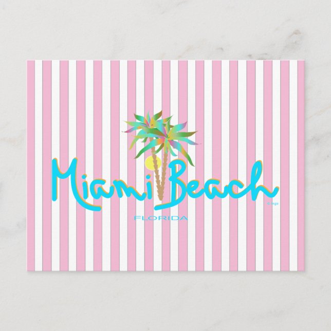 Carte Postale Miami Beach, Floride Je Vous Aime (Devant)
