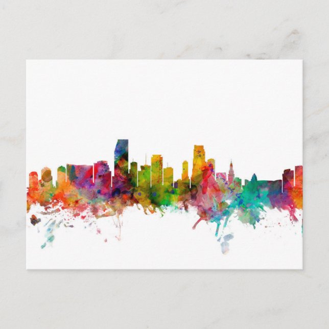 Carte Postale Miami Florida Skyline (Devant)