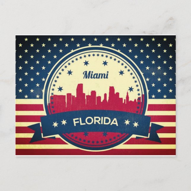 Carte Postale Miami Florida Skyline (Devant)