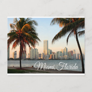 Carte Postale Miami Florida Skyline et Harbour At Night - USA