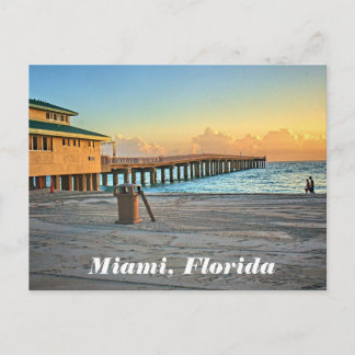 Carte Postale Miami Floride Newport Pêche Pier