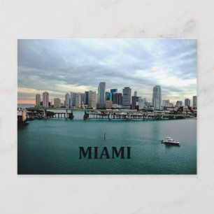 Carte Postale Miami Floride Ville Skyline