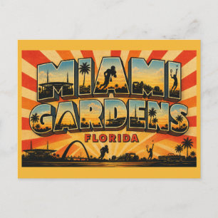 Carte Postale Miami Gardens Floride Ville Hub Sportif Vintage
