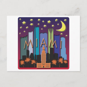 Carte Postale Miami Skyline Mega Color
