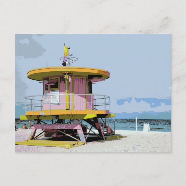 Carte Postale Miami South Beach Tour rose (Devant)