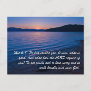 Carte Postale Mic 6:8 : Il vous a montré, O mec, ce qui est bien