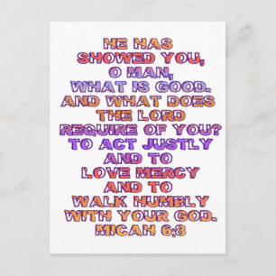 Carte Postale Micah 6:8